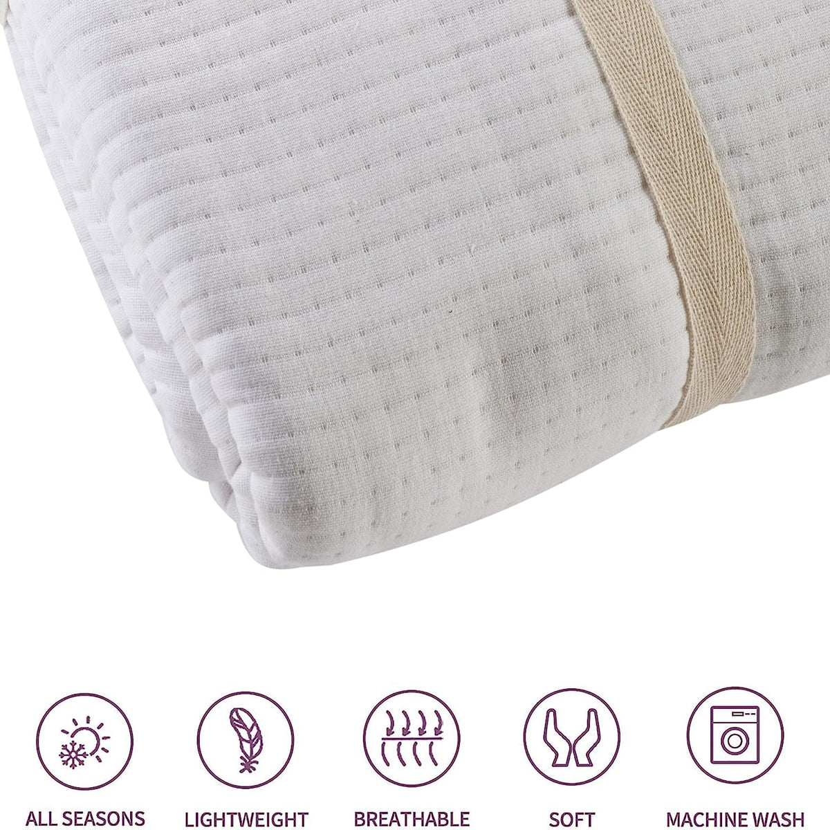OLIVIA ROCCO Hotel Collection Quilted Bedspread 240x260 cm White and Grey 100% Sustainable Cotton Super Soft Easy-Care Home Essential