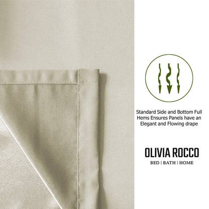 OLIVIA ROCCO Diamante Natural Blackout Eyelet Curtains With Tie Backs Thermal Ring Top