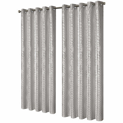 OLIVIA ROCCO Geometric Sparkle Blackout Curtains Natural Thermal Insulated Eyelet Ring Top