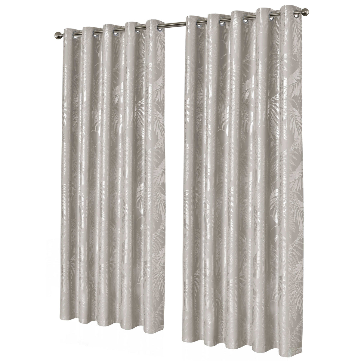 OLIVIA ROCCO Leaf Natural Sparkle Blackout Curtains Super Soft Thermal Insulated Eyelet