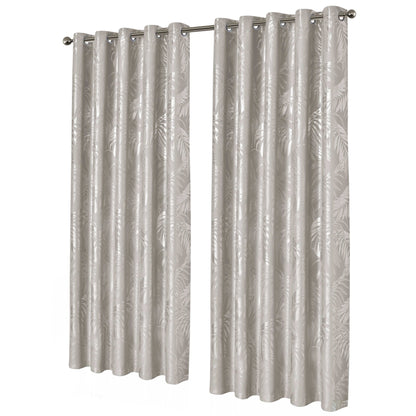 OLIVIA ROCCO Leaf Natural Sparkle Blackout Curtains Super Soft Thermal Insulated Eyelet