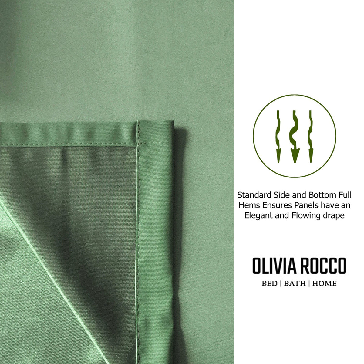 OLIVIA ROCCO Diamante Sage Green Blackout Eyelet Curtains With Tie Backs Thermal Ring Top