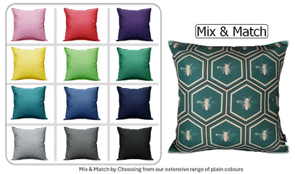 OLIVIA ROCCO Emerald Bees Waterproof Cushion Covers 43 x 43 cm Reversible Breathable