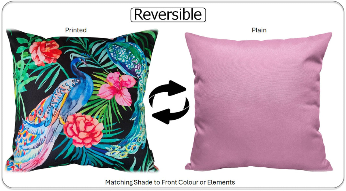 OLIVIA ROCCO Peacock Waterproof Cushion Covers 43 X 43 CM Reversible Breathable Bedroom Refresh Sofa Accent