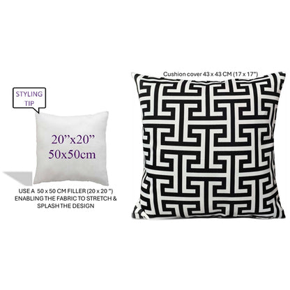 OLIVIA ROCCO Milano Black Waterproof Cushion Covers 43x43 cm Reversible Breathable