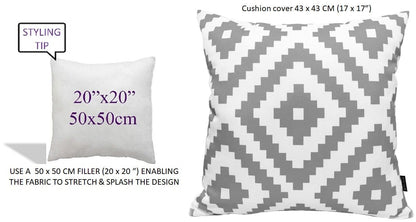 OLIVIA ROCCO Nairobi Silver Waterproof Cushion Covers 43 x 43 cm Reversible Indoor