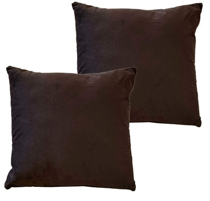 OLIVIA ROCCO Pack Of 2 Ultra-Soft Matte Velvet Cushion Covers 17x17 Inch Charcoal Silver Bedroom Refresh Sofa Accent