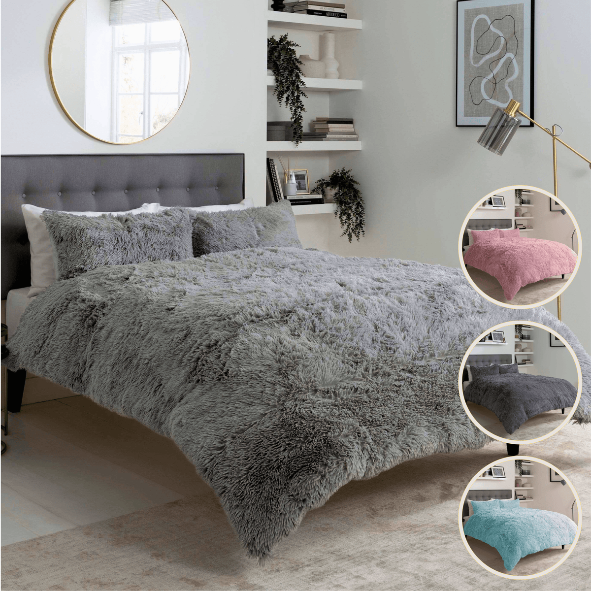 OLIVIA ROCCO Snuggle And Cuddle Faux Fur Duvet Set Extra-Soft Long Pile Winter Warmth
