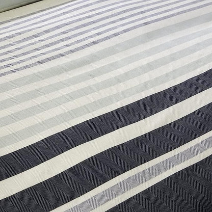 OLIVIA ROCCO Duvet Cover Set Miami Stripes Reversible Hypoallergenic Cotton Blend Grey Super Soft Hotel-Style Finish