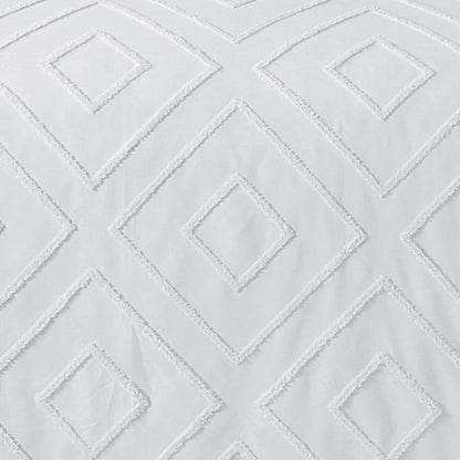 OLIVIA ROCCO Como Tufted Duvet Cover Set With Pillowcases Grey Natural White Easy Care