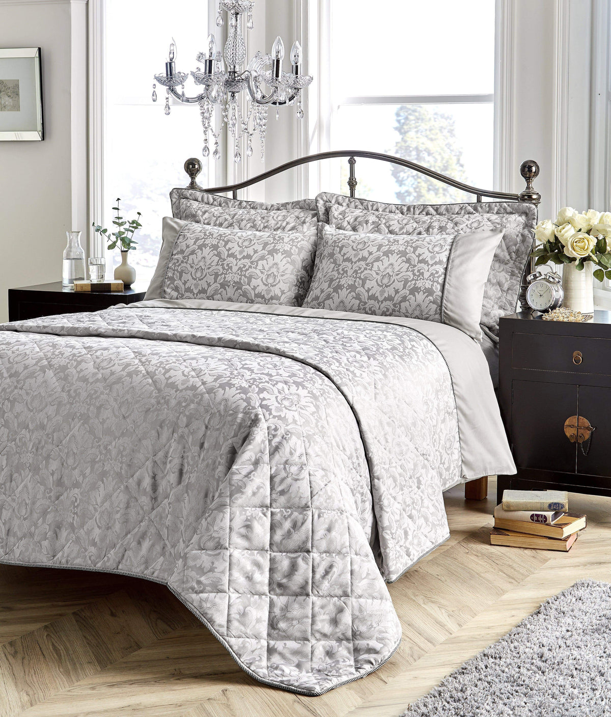 OLIVIA ROCCO Savoy Hand Woven Jacquard Cotton Quilt Cover Duvet Sets OEKO TEX Certified