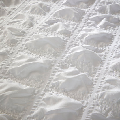 OLIVIA ROCCO Duvet Cover Set Microfibre Quilted White With Pillowcases Easy Care Bedding
