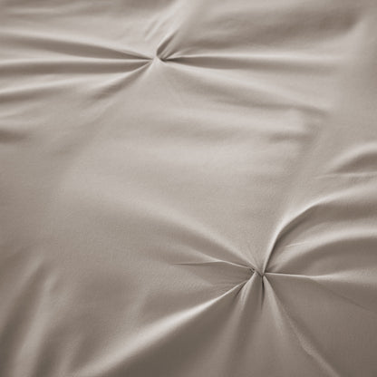 OLIVIA ROCCO Pintuck Natural Microfibre Duvet Cover Set With Pillowcases Easy Care