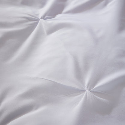 OLIVIA ROCCO Pintuck White Microfibre Duvet Cover Set With Pillowcases Reversible