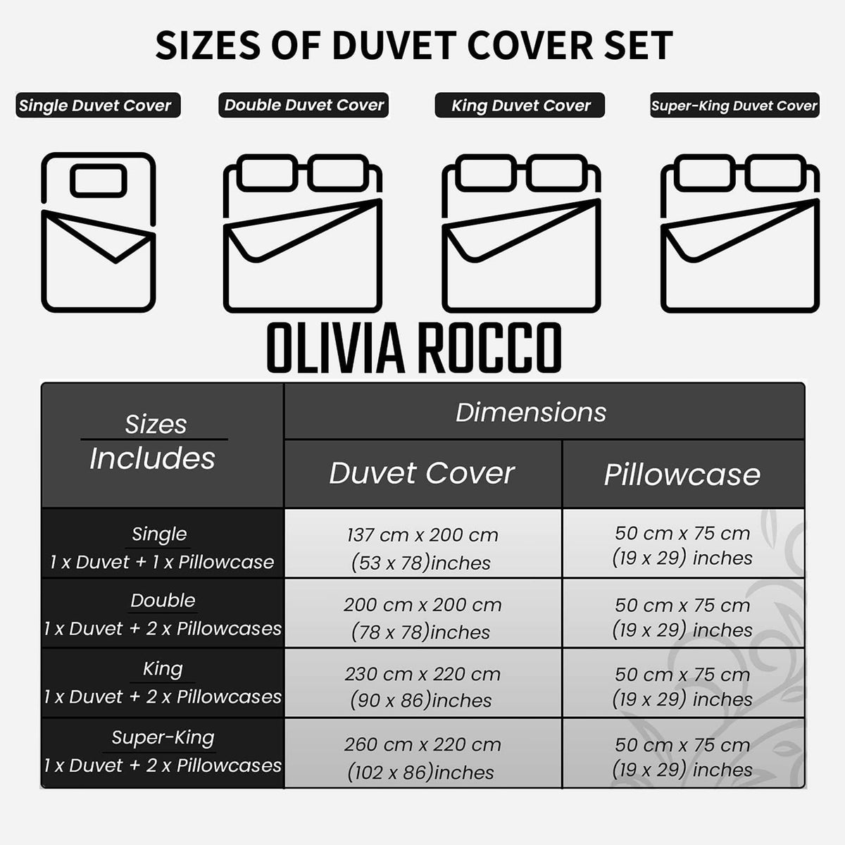 OLIVIA ROCCO Pintuck White Microfibre Duvet Cover Set With Pillowcases Reversible