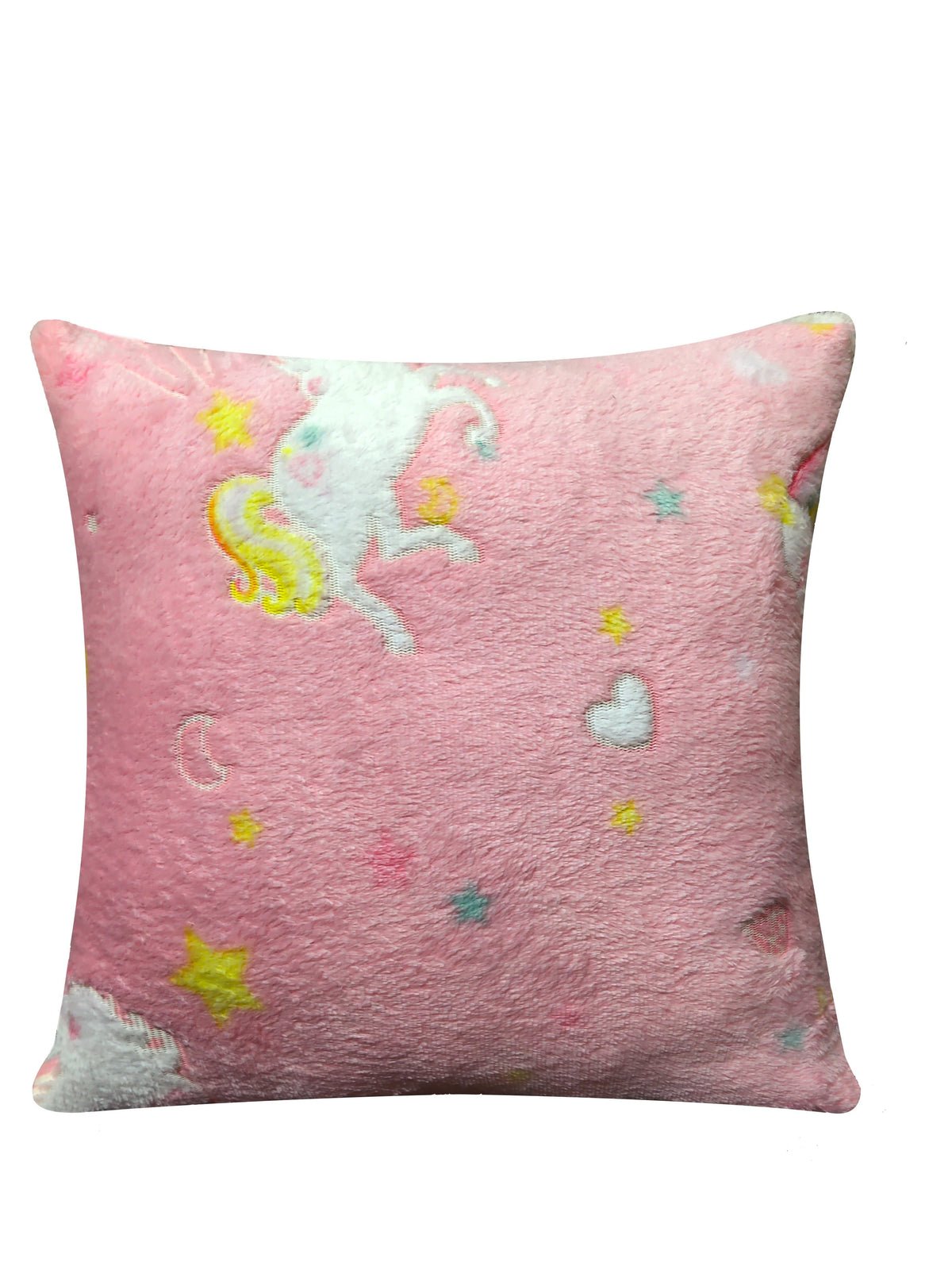 OLIVIA ROCCO Rainbow Unicorn Glow In The Dark Teddy Fleece Duvet Set For Kids Super Soft