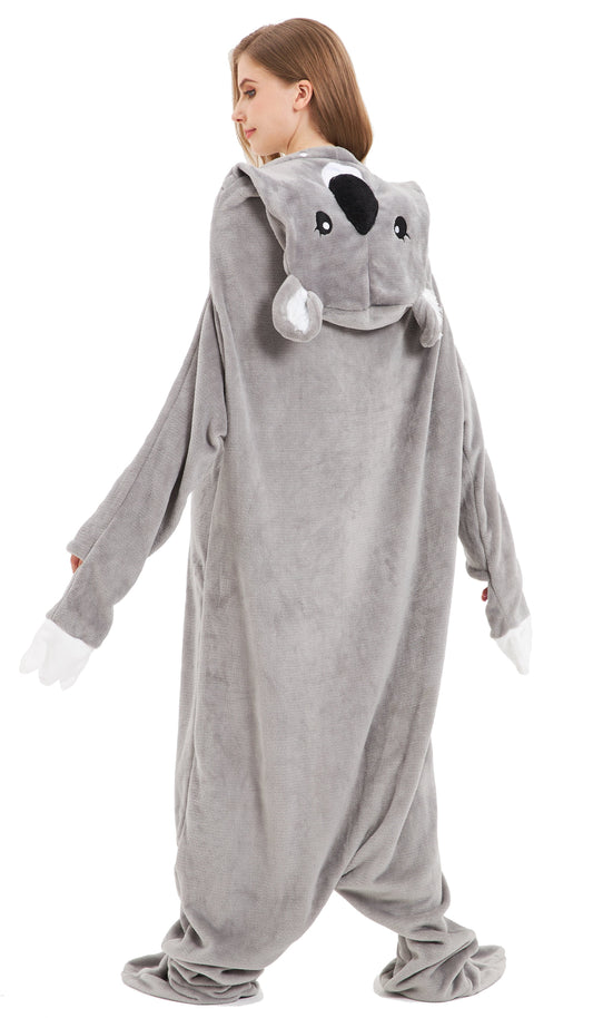OLIVIA ROCCO Oversized Koala Wearable Blanket Hoodie In Soft Fleece With Sleeves Hooded