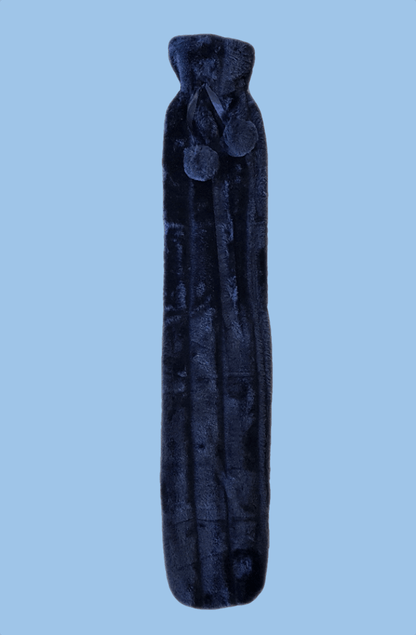 OLIVIA ROCCO Extra Long 2L Hot Water Bottle With Plush Faux Fur Cover Natural Rubber UK