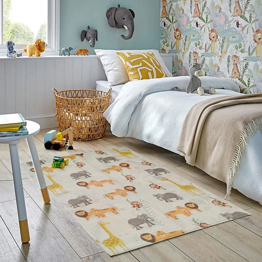 OLIVIA ROCCO Animal Print Rug Safari Non Slip Soft Durable Floor Rug for Living Room