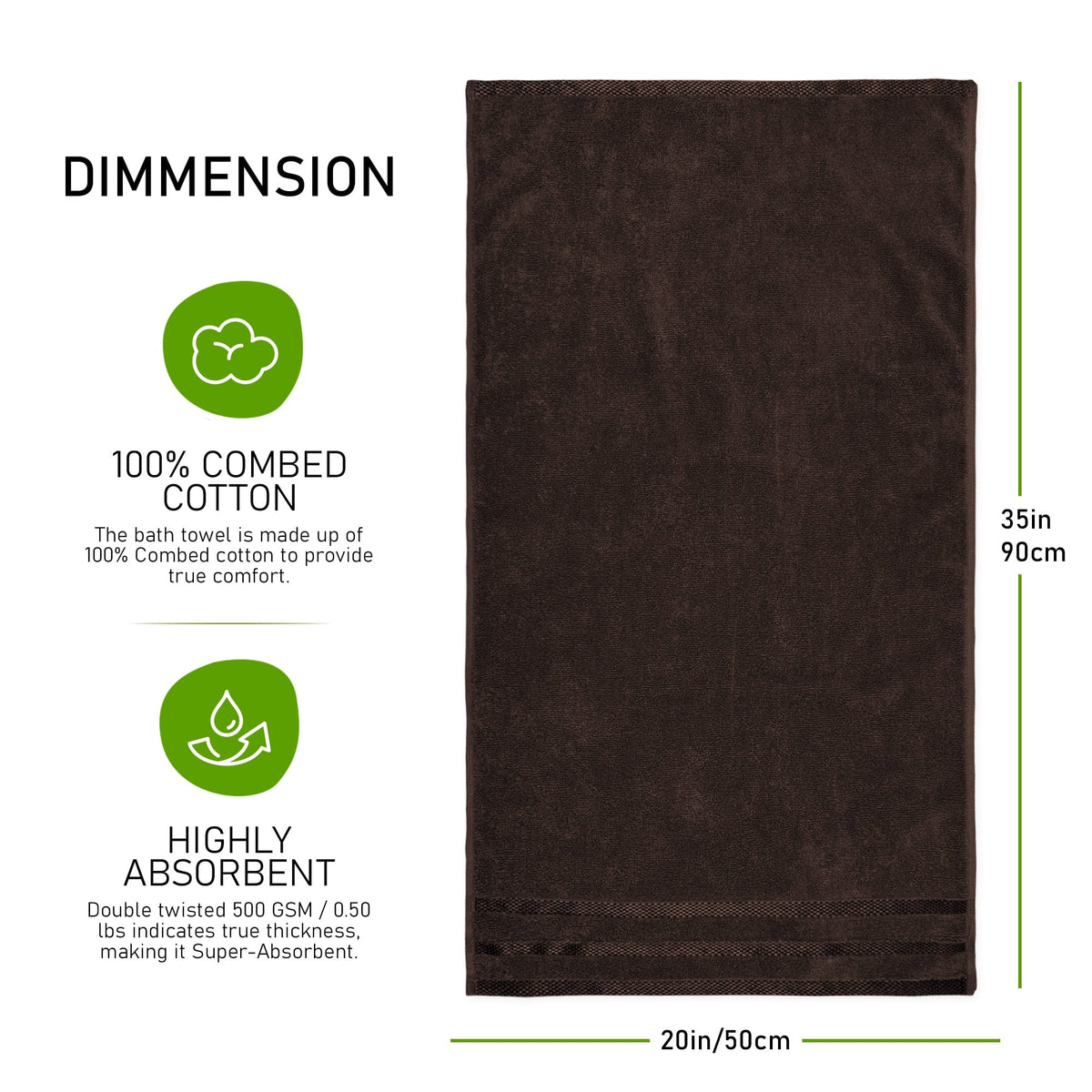OLIVIA ROCCO Belmont Viscose Stripe Brown Towels 100% Cotton Hotel Quality Bath Towels