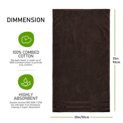 OLIVIA ROCCO Belmont Viscose Stripe Brown Towels 100% Cotton Hotel Quality Bath Towels