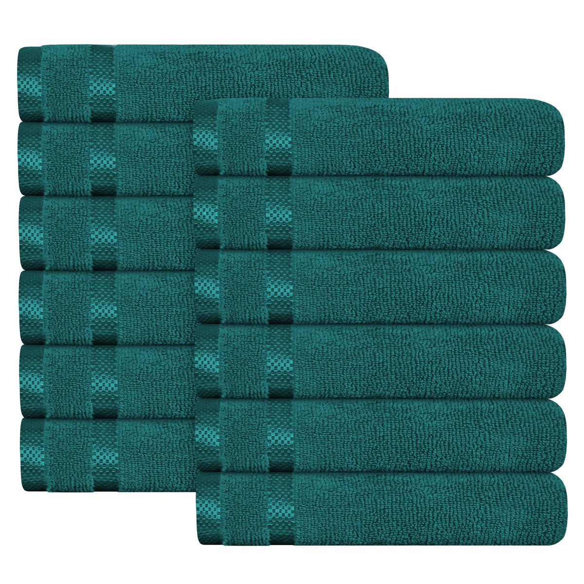 OLIVIA ROCCO Belmont Viscose Stripe Jade Green Towels 100% Cotton Hotel Quality Easy-Care Hotel-Quality Bathroom