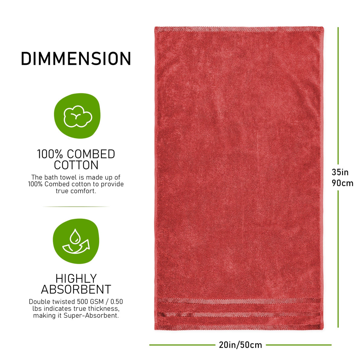 OLIVIA ROCCO Belmont Viscose Stripe Red Towels 100% Cotton Hotel Quality Super Absorbent