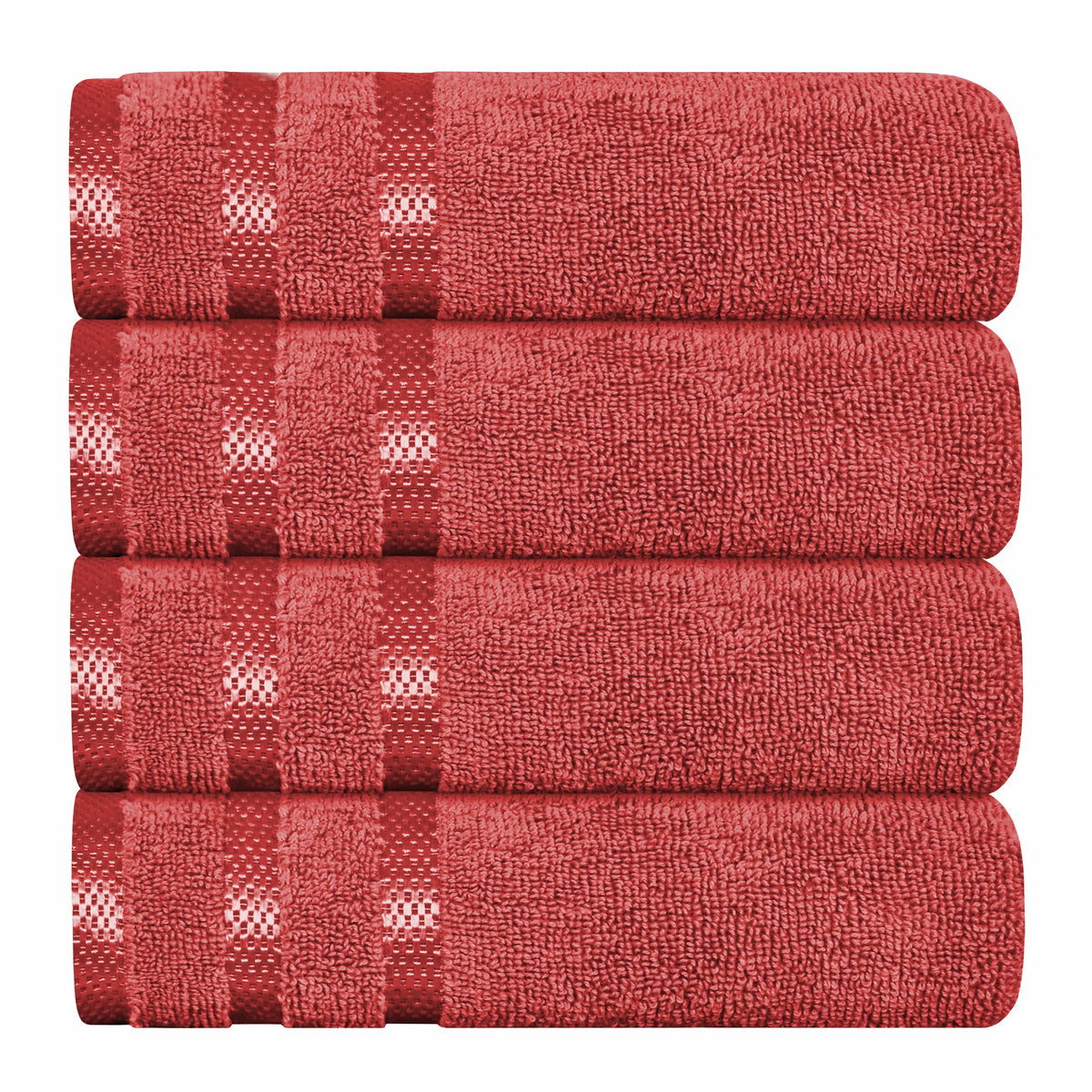 OLIVIA ROCCO Belmont Viscose Stripe Red Towels 100% Cotton Hotel Quality Super Absorbent