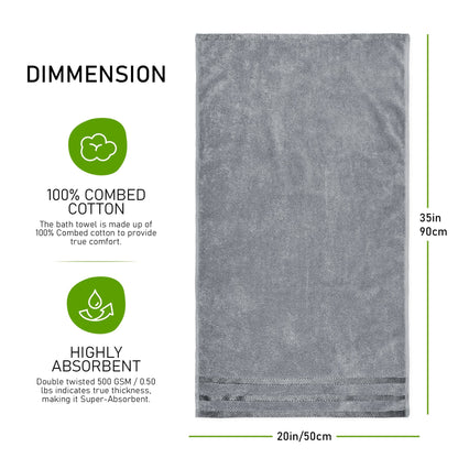OLIVIA ROCCO Belmont Viscose Stripe Silver Towels 100% Cotton Quality Super Absorbent