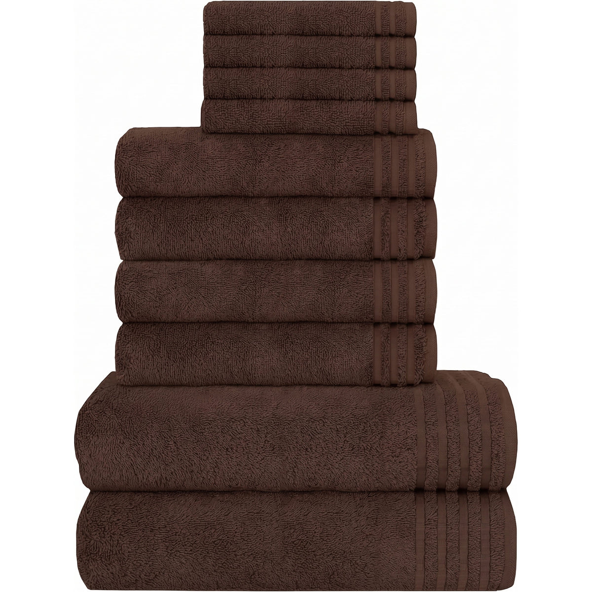 OLIVIA ROCCO Monaco 10 Piece Luxury Egyptian Cotton Towel Set 500 GSM With 4 Face Towels