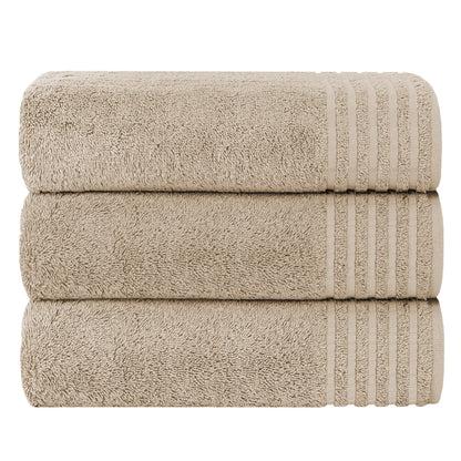OLIVIA ROCCO Monaco 3 Pack Extra Large Bath Sheets 500GSM 100% Cotton Highly Absorbent