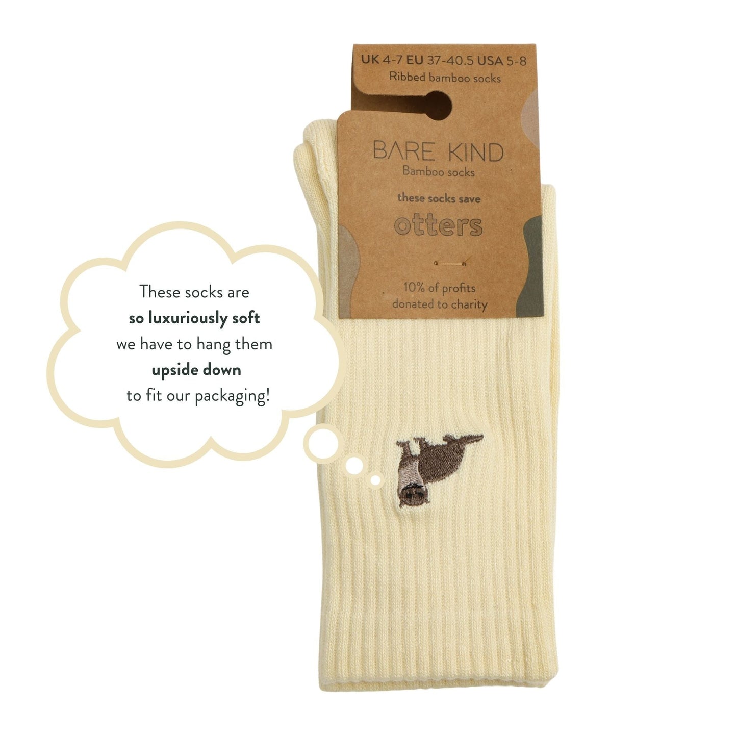 Save the Otter Ribbed Bamboo Socks