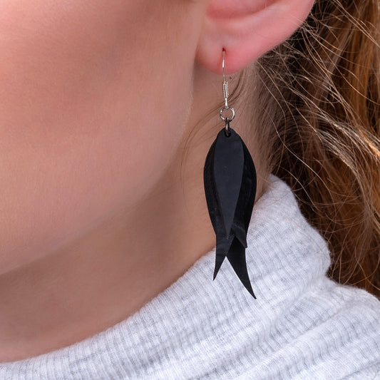 Flake Recycled Rubber Earrings - Eco Friendly-0