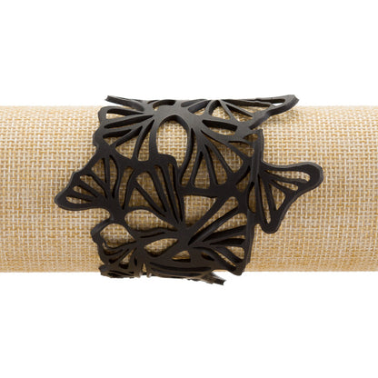 Fan Leaf Upcycled Rubber Clover Bracelet-1