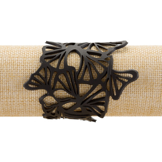 Fan Leaf Upcycled Rubber Clover Bracelet-1