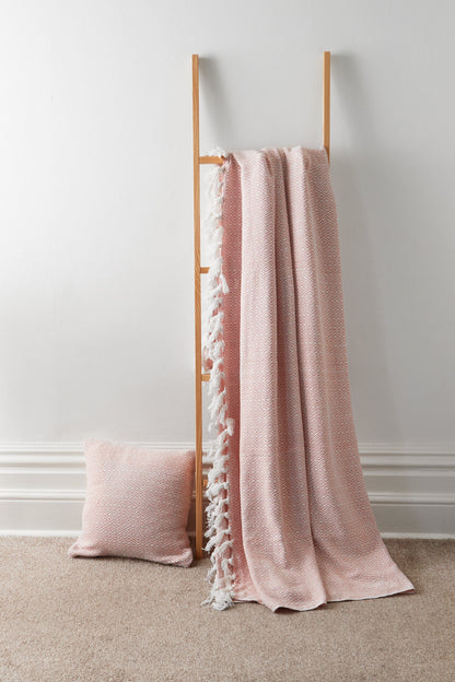 Regal Handwoven Pure Cotton Throw Blanket with Diamond Geometric Pattern Eco-Friendly Durable Bedspread Sofa Cover in Multiple Sizes by OLIVIA ROCCO