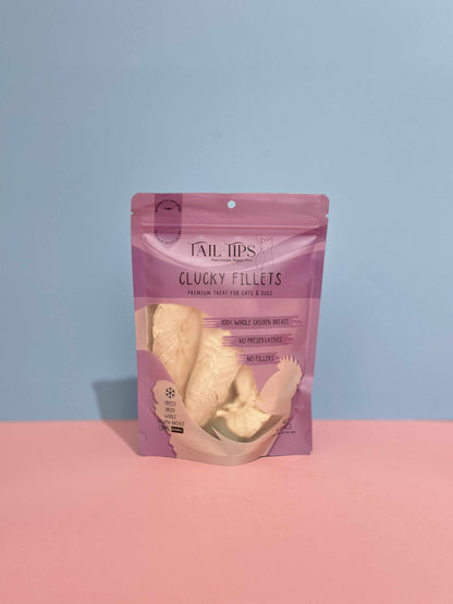 Clucky Filets - 100% Freeze-Dried Chicken Breast Treats | Pure & Natural | Tail Tips UK | 4pcs pack