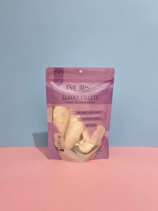 Clucky Filets - 100% Freeze-Dried Chicken Breast Treats | Pure & Natural | Tail Tips UK | 4pcs pack