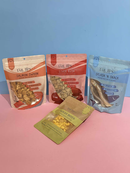 Cat Lovers Pack - Premium Freeze-Dried Treats | 4 Flavours | Tail Tips UK