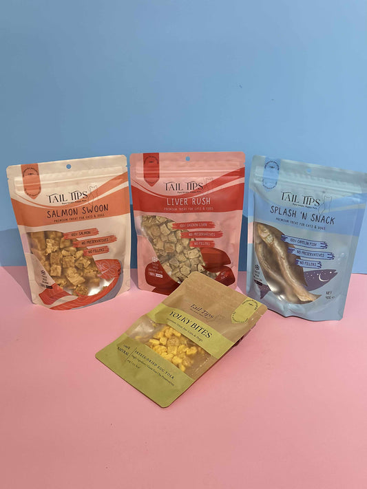 Cat Lovers Pack - Premium Freeze-Dried Treats | 4 Flavours | Tail Tips UK
