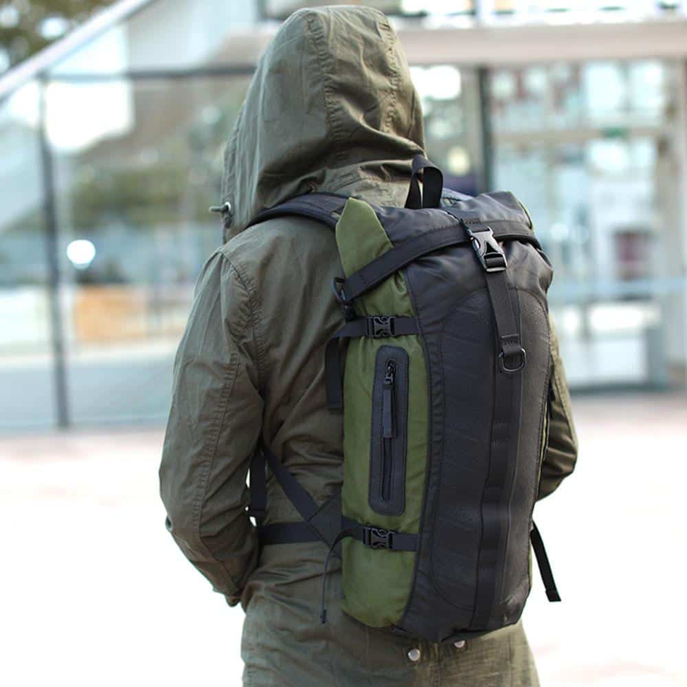 Soldier Water-Resistant Vegan Canvas & Inner Tube Laptop Backpack-3