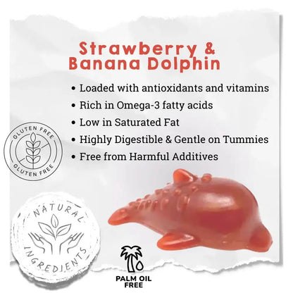 Strawberry & Banana Dolphin Vegetable Chew For Dogs