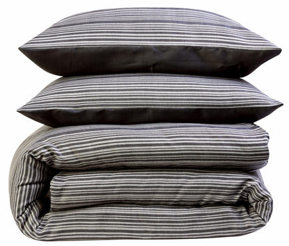 Stripe Jacquard Reversible Cotton Blend Duvet Cover Set with Pillowcases Luxurious Eco-Friendly Bedding for Master and Guest Bedrooms Multiple Sizes and Colours by OLIVIA ROCCO