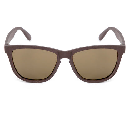 Sunglasses with brown frame and lenses on a white background